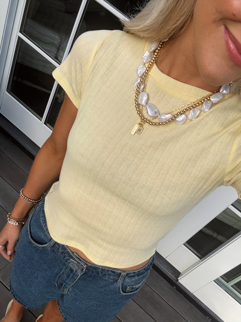 Babygirl Pointelle Tee// Sunshine Yellow