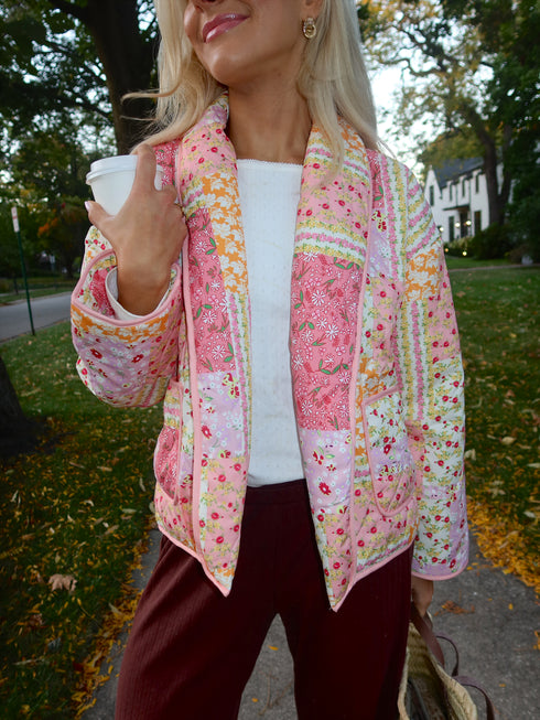 Dreamscape Quilted Jacket // Pink