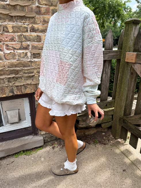 Club Coco Quilted Mockneck // Pastel Pink *RESTOCKED*