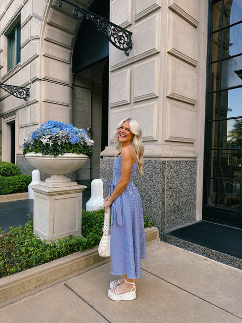 Hamptons House Midi Dress// Blue