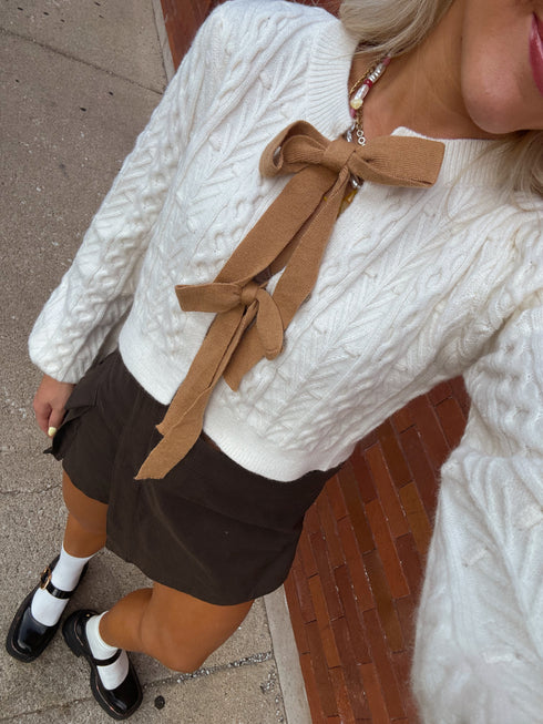 Magic Bow-ment Cardigan// Cream