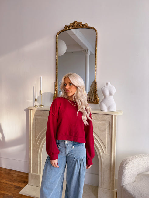 Holly Jolly Ribbed Pullover