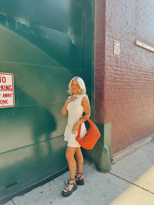 Let's Go Girls Dress// Cream