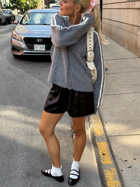 Goldie Satin Shorts // Black