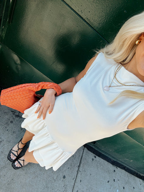 Let's Go Girls Dress// Cream