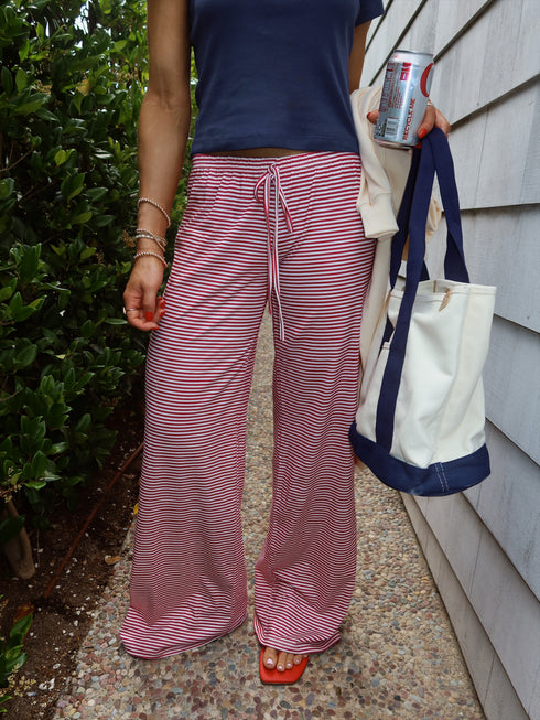 Sunny and Striped Pants // Red