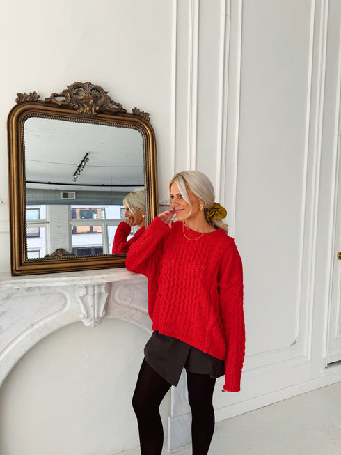 Mistletoe Magic Sweater // Red