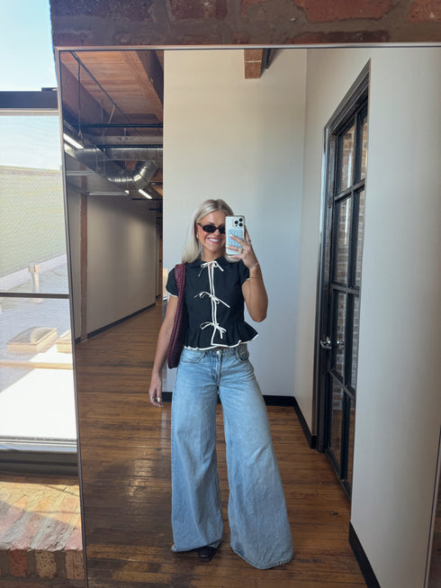 Tea Time Bow Top // Black