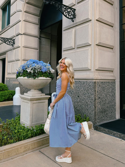 Hamptons House Midi Dress// Blue