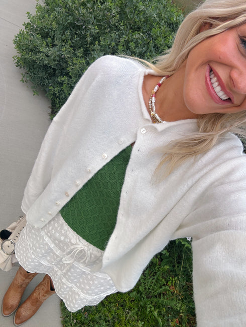Coco Cutie Cardigan // White *RESTOCKED*
