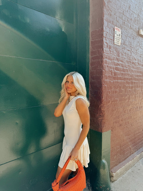 Let's Go Girls Dress// Cream