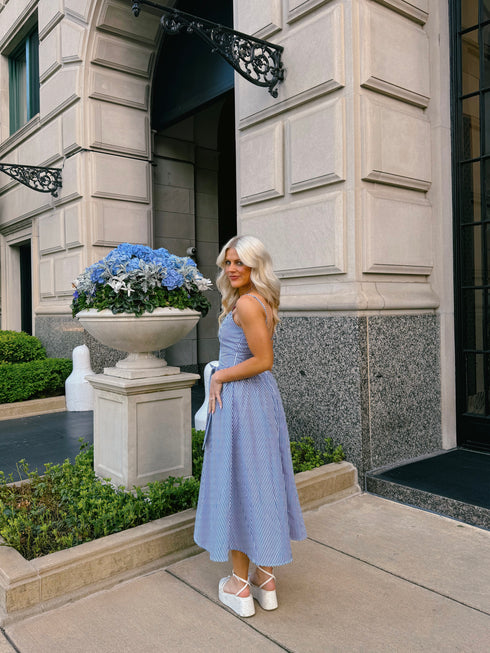 Hamptons House Midi Dress// Blue