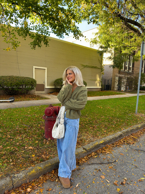 Olive You Cable Cardigan