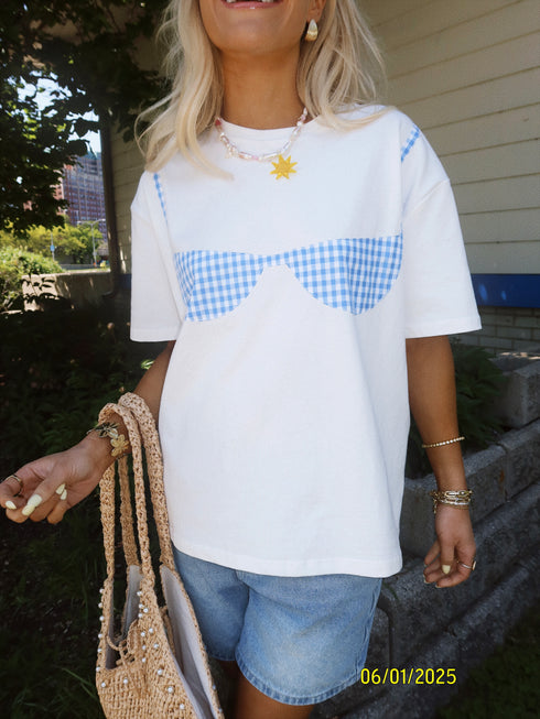 Bikini Babe Tee // Blue Gingham