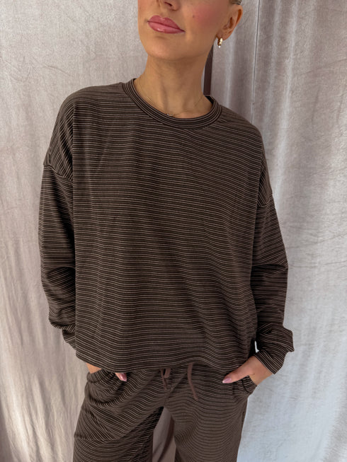 Sunny Stripe Pullover // Espresso *PREORDER*
