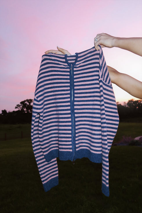 Club Cutie Zip-Up // Denim-Pink
