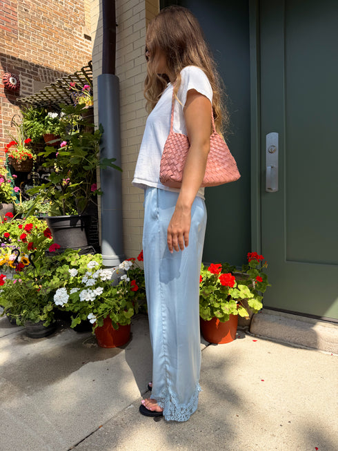 Sol Satin Pant // Sky