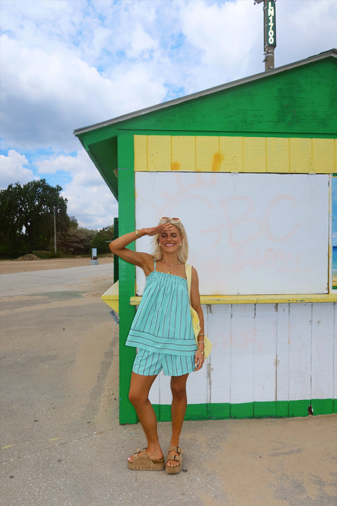 The Frankie Striped Set // Mint Chip