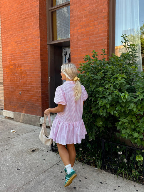Stevie Striped Dress// Pink