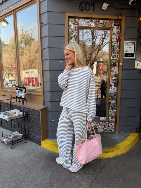 Breakfast Club Pullover // Cloud Stripe