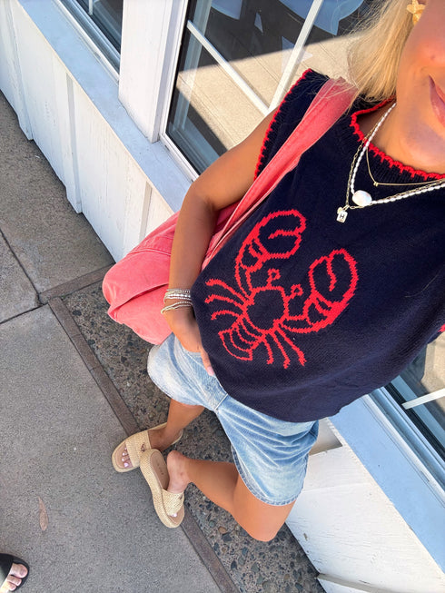 Maine Chick Knit Top // Navy