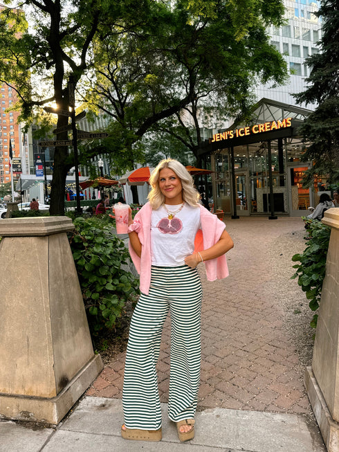 The Andie Striped Pant // Evergreen *RESTOCKED*