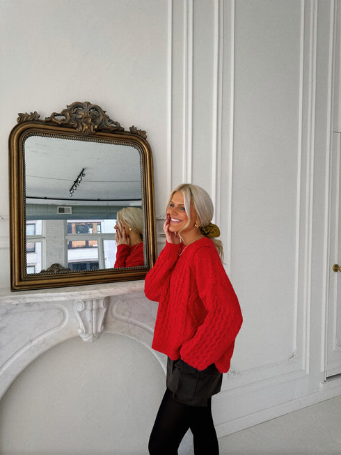 Mistletoe Magic Sweater // Red