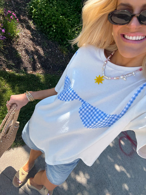 Bikini Babe Tee // Blue Gingham