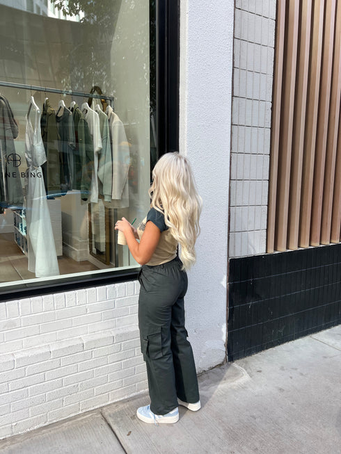 The Izzie Cargo Pant // Dark Grey