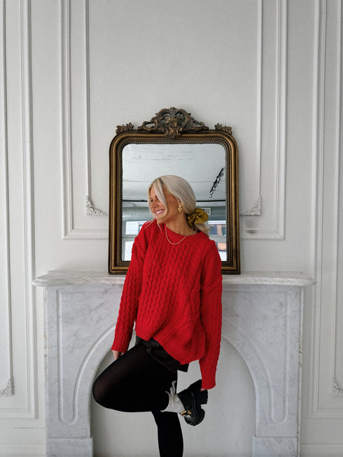 Mistletoe Magic Sweater // Red