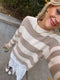 Lotta Love Striped Sweater // Tan