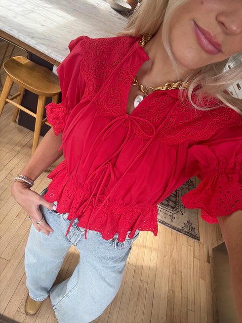 Summers In Italy Top // Red