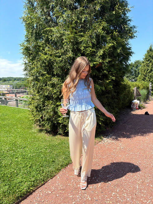 Sol Satin Pant // Cream