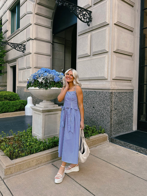 Hamptons House Midi Dress// Blue