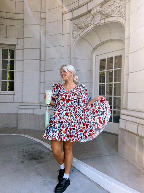 Dream Girl Dress // Red Floral
