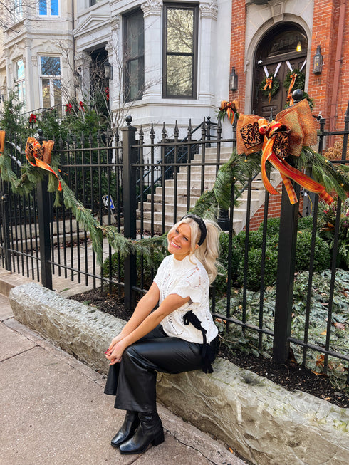 Bow Babe Sweater Top// White