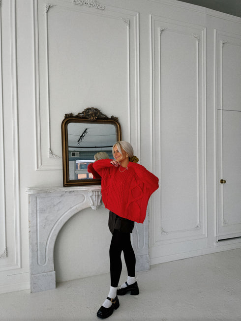 Mistletoe Magic Sweater // Red