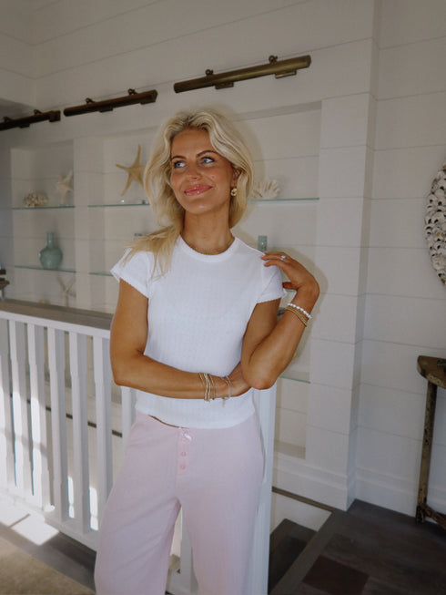 Perf Pointelle Tee // White