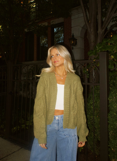 Olive You Cable Cardigan