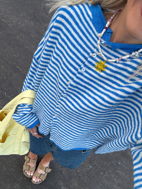 Coco Cutie Cardigan // Blue Stripe