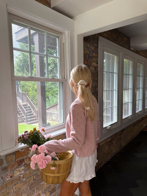 Clara Pointelle Cardigan // Blush *RESTOCKED*