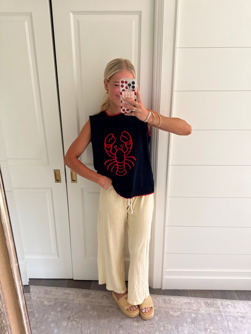 Maine Chick Knit Top // Navy