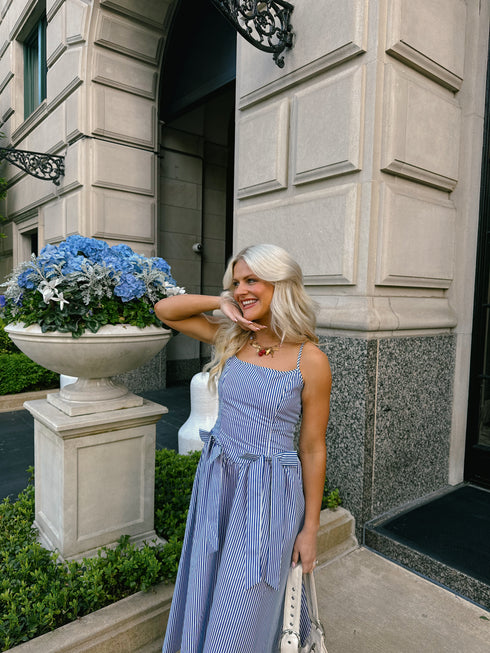 Hamptons House Midi Dress// Blue