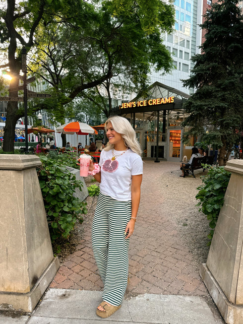 The Andie Striped Pant // Evergreen *RESTOCKED*