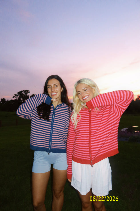 Club Cutie Zip-Up // Denim-Pink