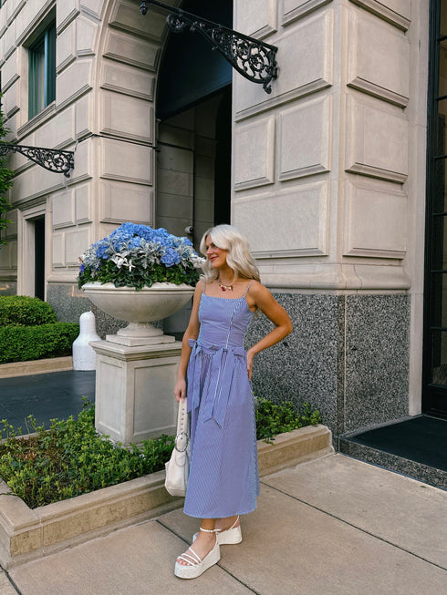 Hamptons House Midi Dress// Blue