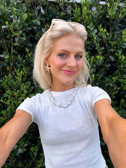 Babygirl Pointelle Tee// White