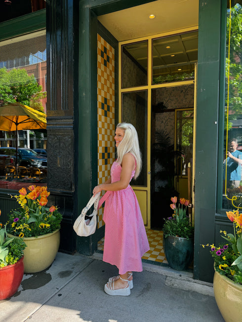 Hamptons House Midi Dress// Pink *RESTOCKED*
