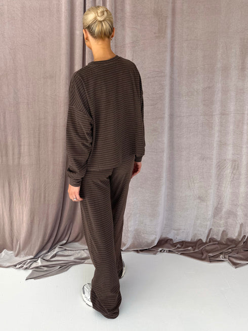 Sunny Stripe Pullover // Espresso *PREORDER*