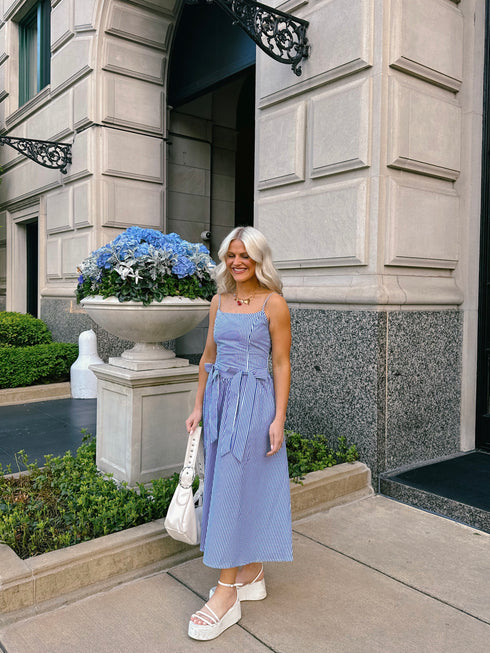 Hamptons House Midi Dress// Blue